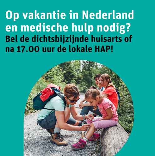Op vakantie in Nederland en medische hulp nodig?
